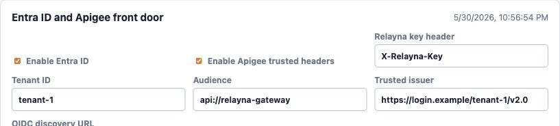 Enablement and Relayna key header controls
