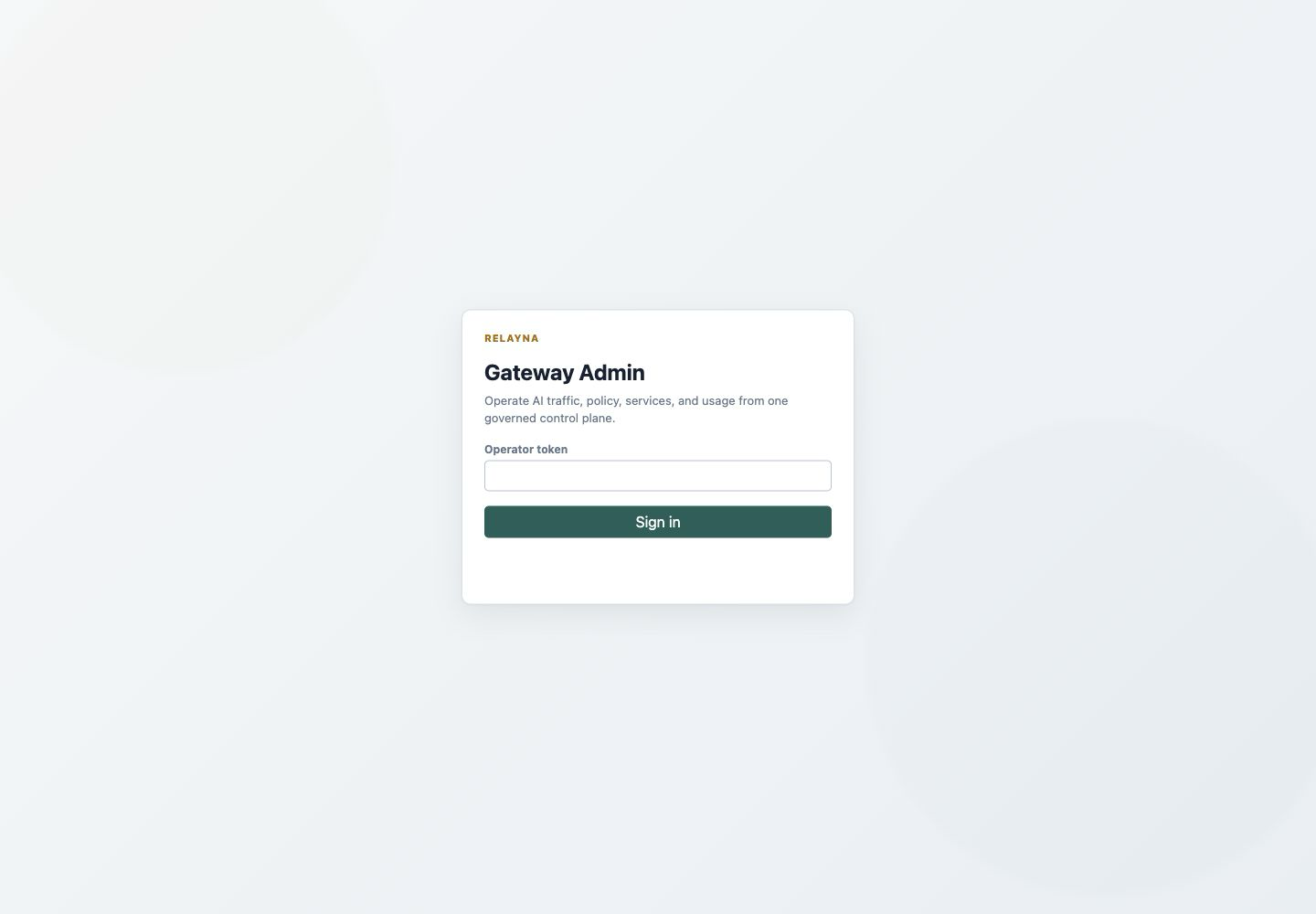 Admin portal sign-in form